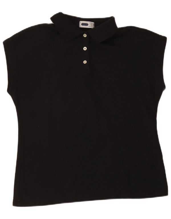 Fila Dame Polo Shirt IT 50 XL Sort Bomuld