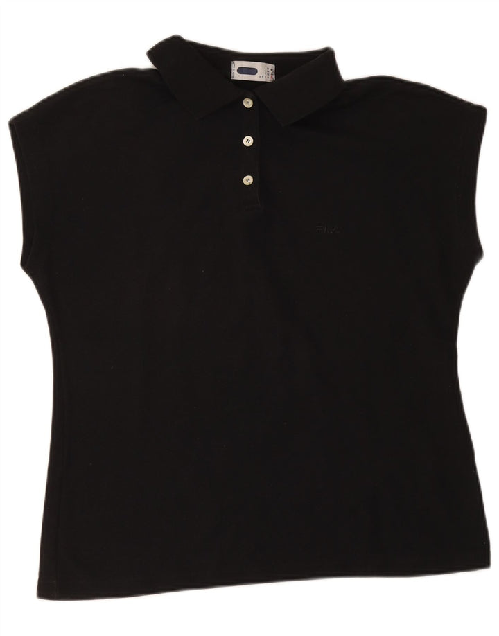 Fila Dame Polo Shirt IT 50 XL Sort Bomuld