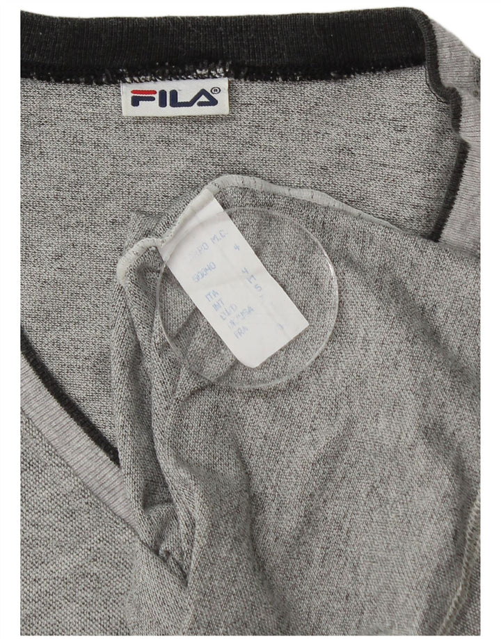 Fila Herre T-Shirt Top Medium Grå Bomuld