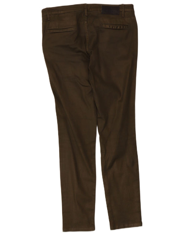 Massimo Dutti Dame Slim Cargo Trousers EU 40 Medium W30 L29 Khaki Cotton