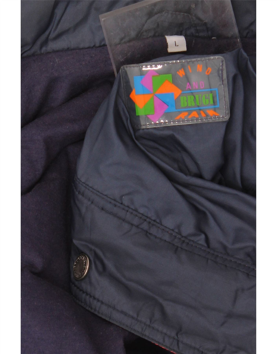 BRUGI Herre Windbreaker Jacket UK 40 Large Navy Blue Colourblock