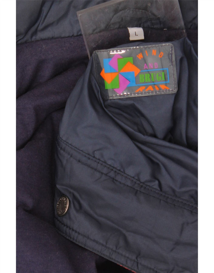 BRUGI Herre Windbreaker Jacket UK 40 Large Navy Blue Colourblock