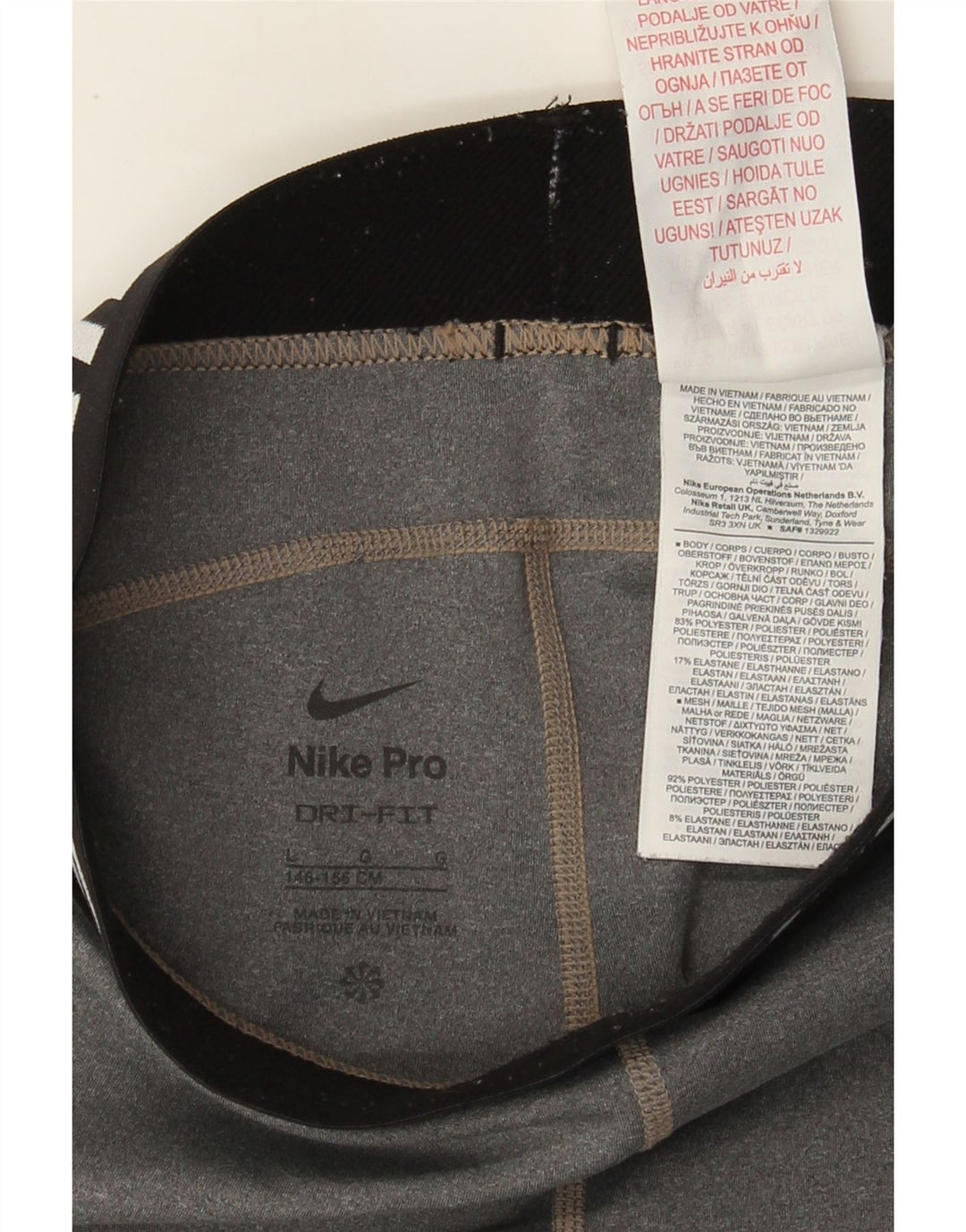 Nike piger grafiske leggings 12-13 år stor grå farveblok polyester