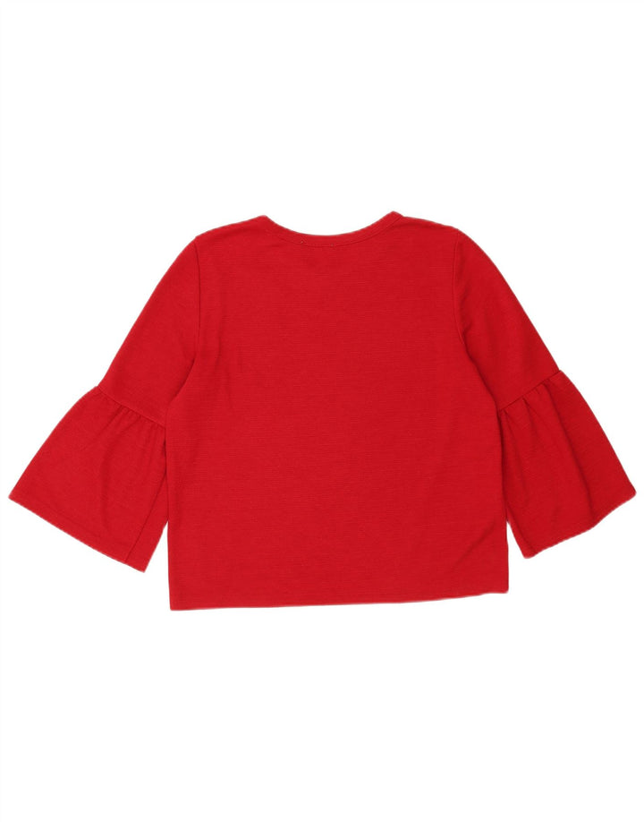Zara Dame Top 3/4 ærmer UK 12 Medium Rød