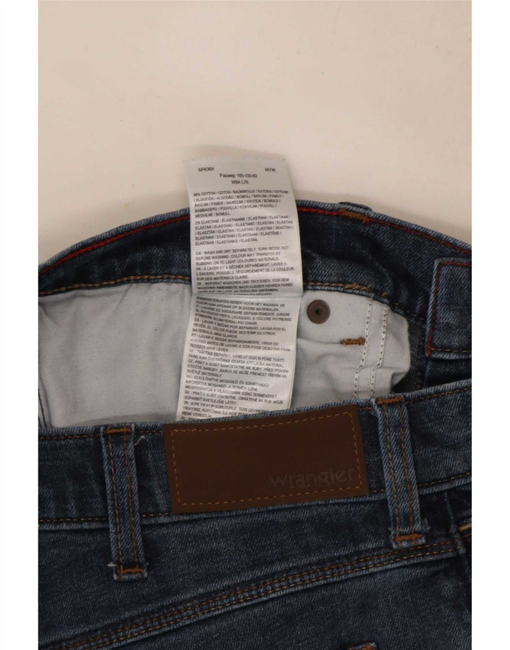Wrangler Herre Regular Straight Jeans W33 L30 Blå Bomuld