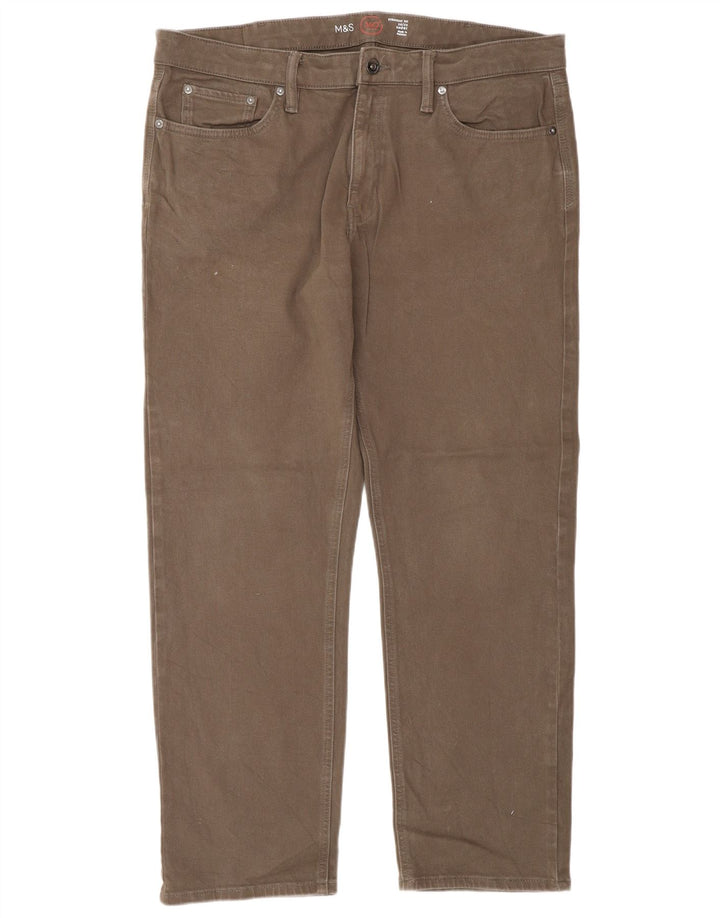 Marks & Spencer Straight Jeans til mænd W36 L29 brun bomuld