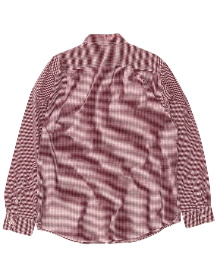 Chaps Herre Custom Fit Skjorte Large Red Gingham Cotton