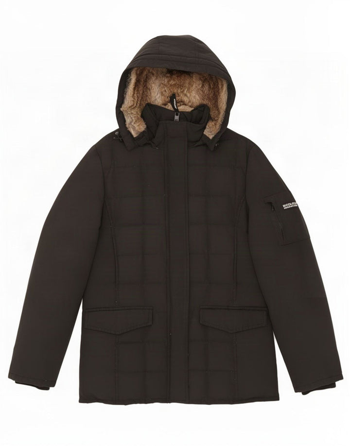 Woolrich Polstret hættejakke til kvinder UK 16 Large Black
