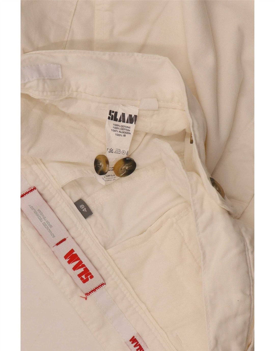 Slam Herre Chino Shorts IT 48 Medium W32 Hvid Bomuld