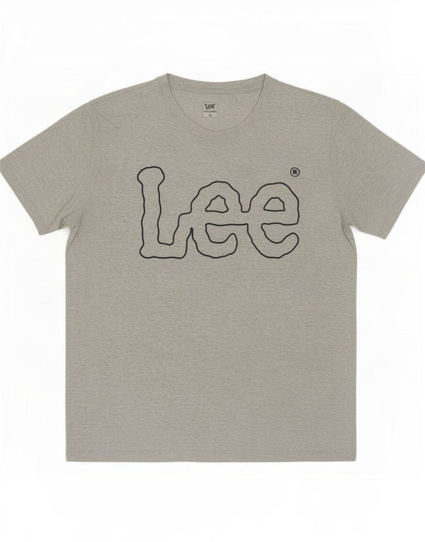 Lee Herre Grafisk T-Shirt Top XL Grå Bomuld