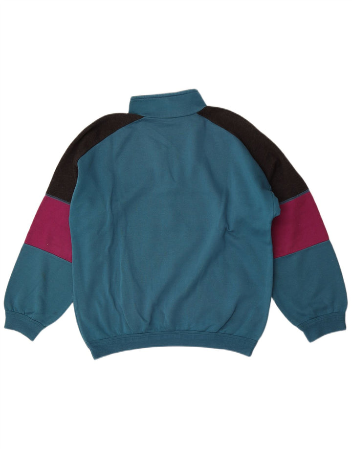 Vintage herre grafisk sweatshirt jumper stor flerfarvet farveblok