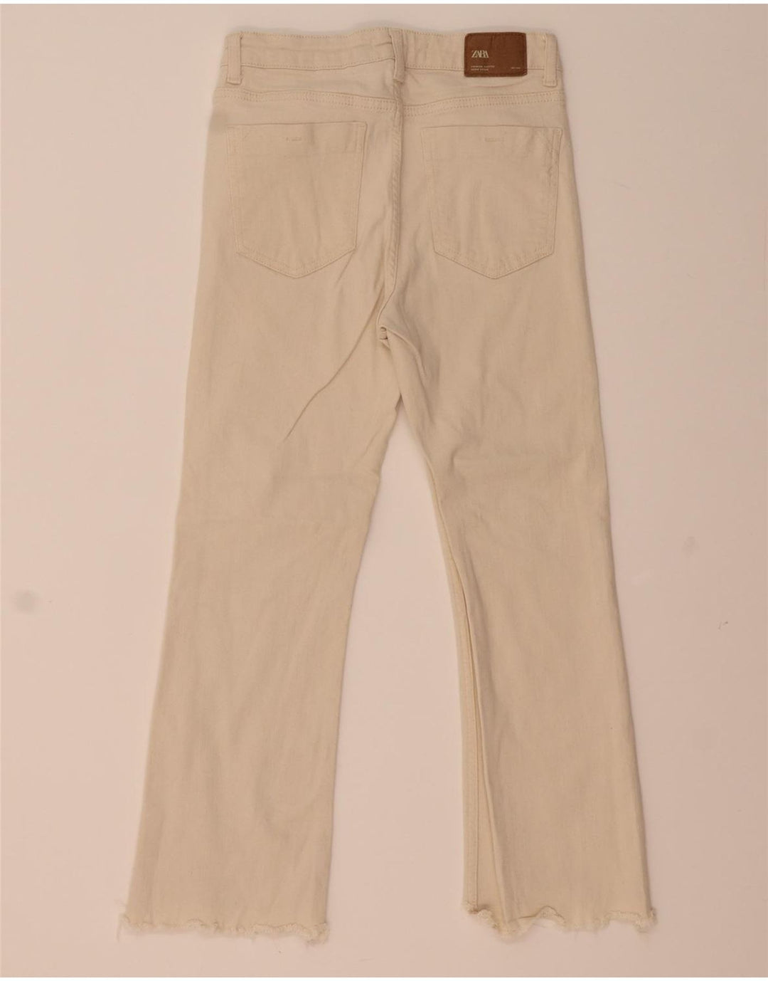 Zara Dame Crop Bootcut Jeans EU 38 Medium W28 L24 Beige