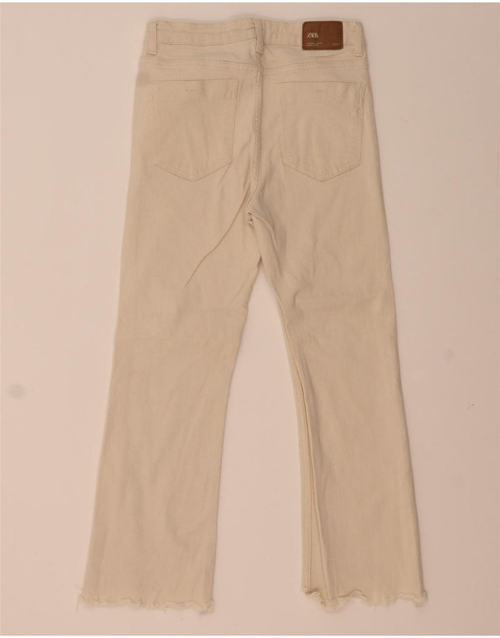 Zara Dame Crop Bootcut Jeans EU 38 Medium W28 L24 Beige