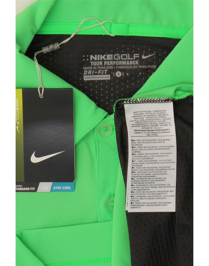 Nike Dri Fit poloshirt til mænd, lille grøn Colourblock Polyester