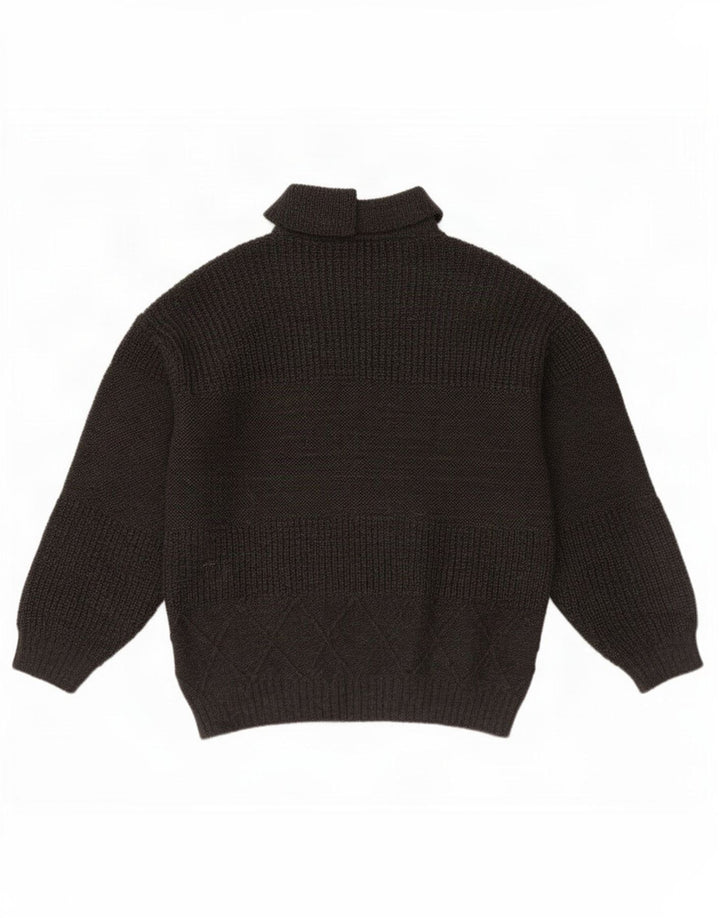 Vintage herre polo hals sweater mellemgrå uld