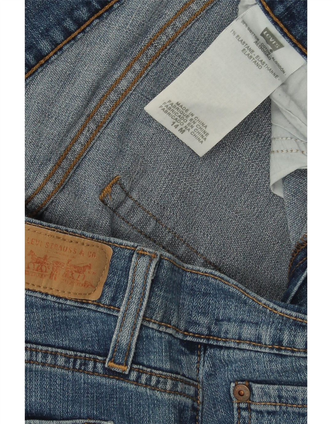 Levi's Womens 525 Curvy Bootcut Jeans US 14 Large W32 L30 Blue Cotton