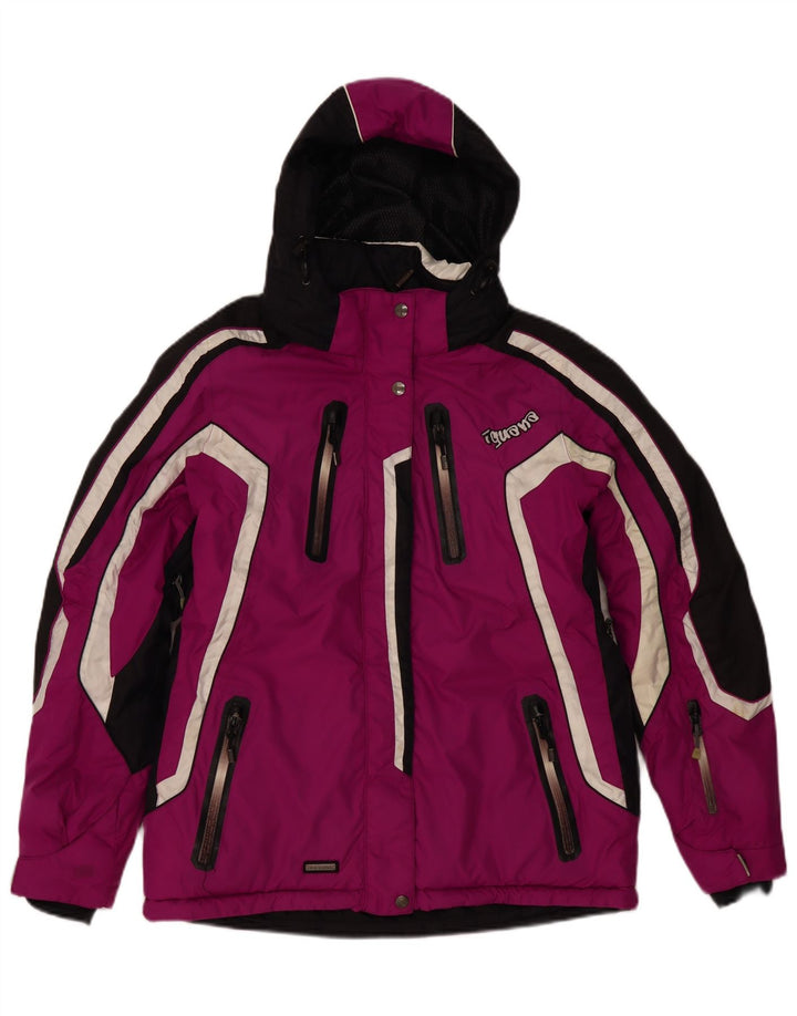 Iguana Dame Hætte Skijakke EU 40 Medium Pink Colourblock Polyester