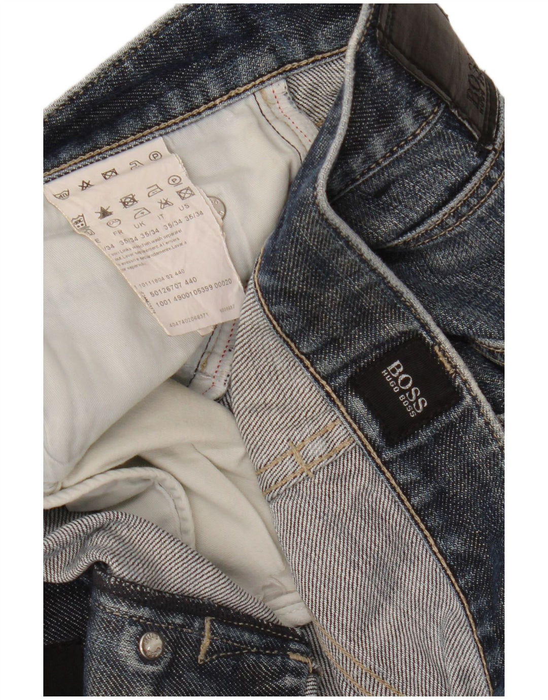 Hugo Boss Straight Jeans til mænd W35 L34 Blå Bomuld