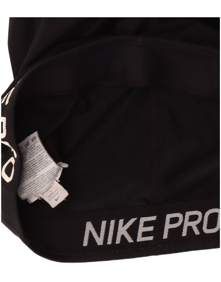 NIKE Womens Graphic Leggings UK 12 Medium  Black Polyester