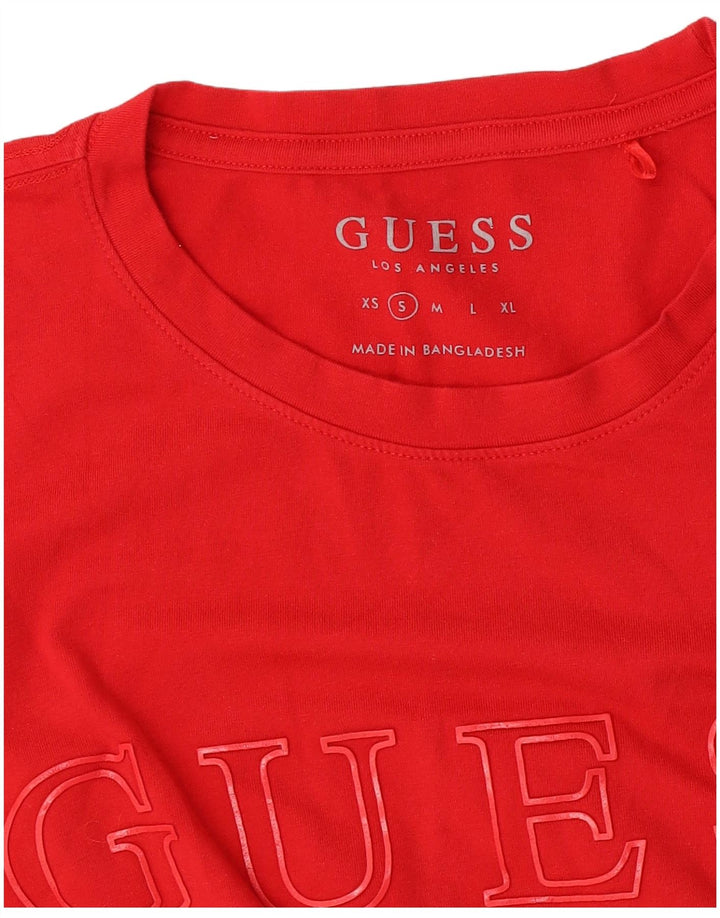 Guess Graphic T-Shirt Top UK 10 Small Red