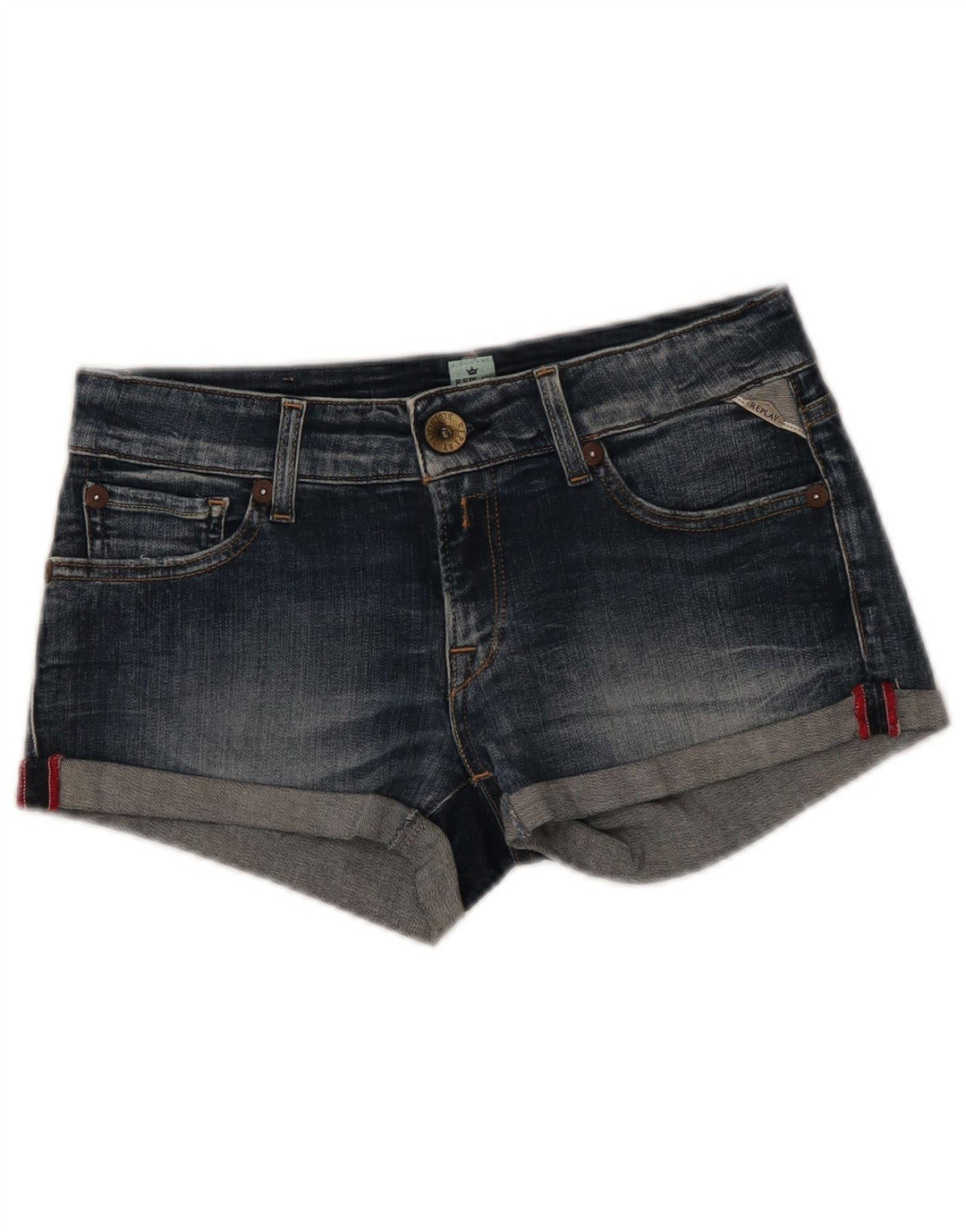 REPLAY Dame Denim Shorts W26 Small Blue Cotton