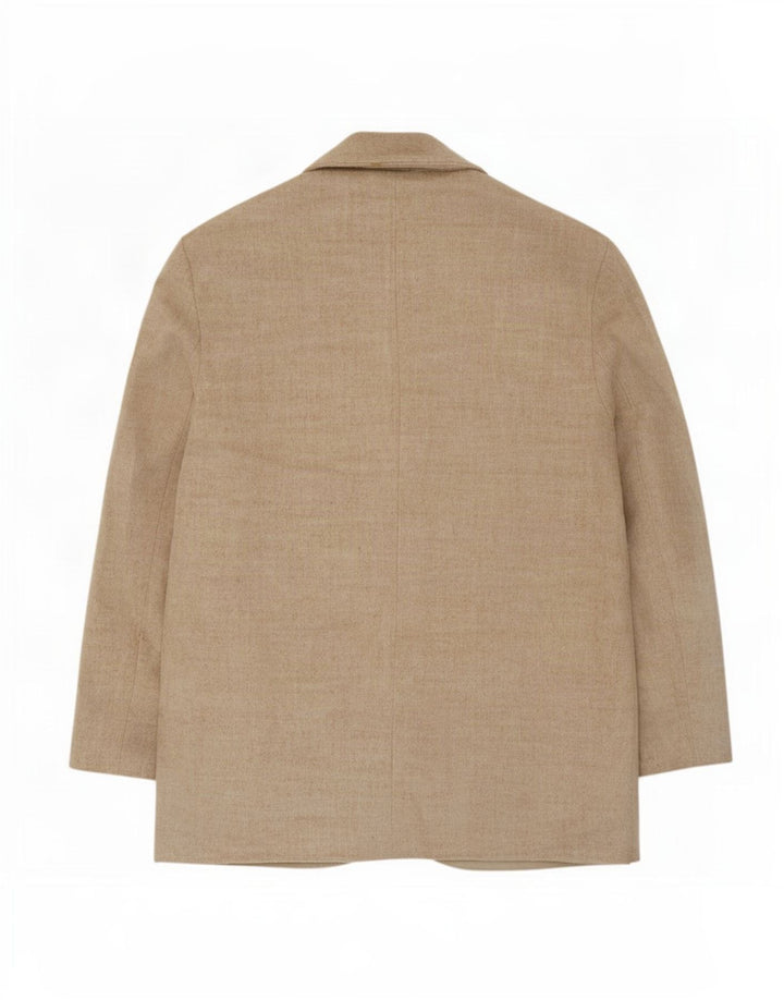 Topshop Dame 3 Button Blazer Jacket UK 12 Medium Beige Polyester