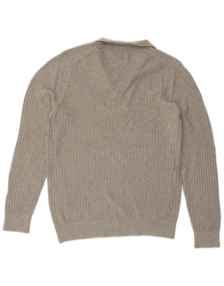 MASSIMO DUTTI Herre Polo Neck sweater Medium Grå Bomuld
