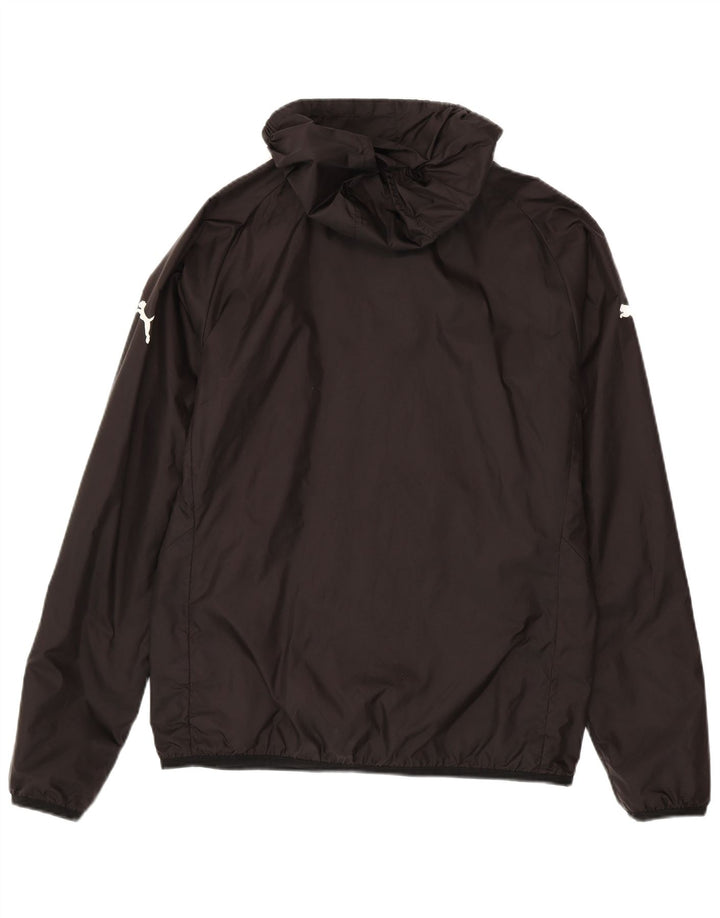 PUMA Mens Hooded Rain Jacket UK 38 Medium Black Nylon