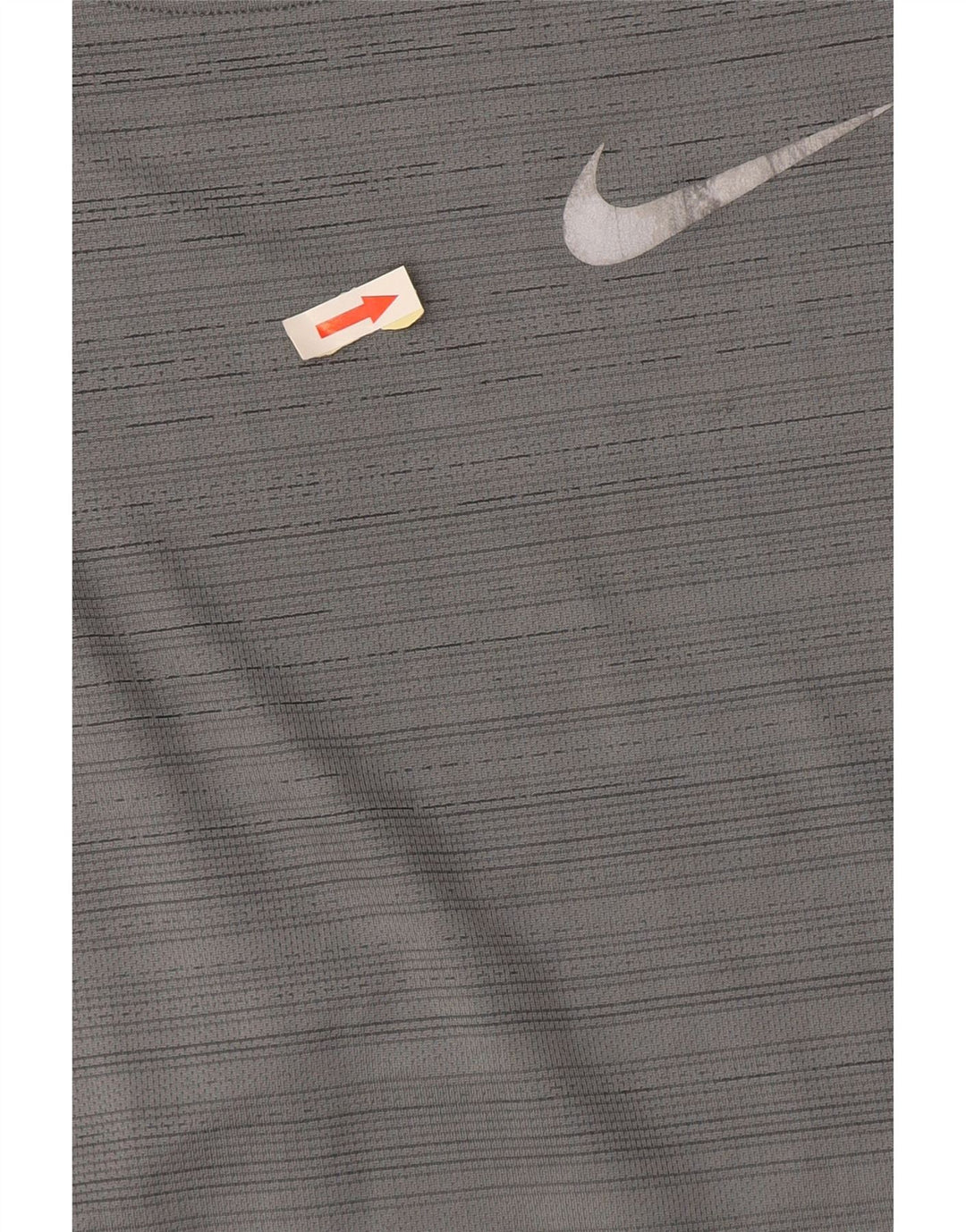 Nike herre Dri Fit T-shirt top mellemgrå stribet polyester