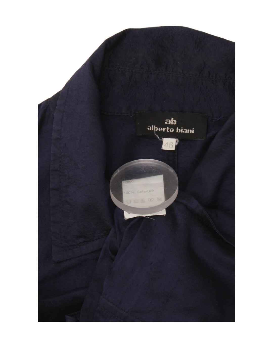Alberto Biani Dame Bomber Jacket IT 46 Large Navy Blue Silke