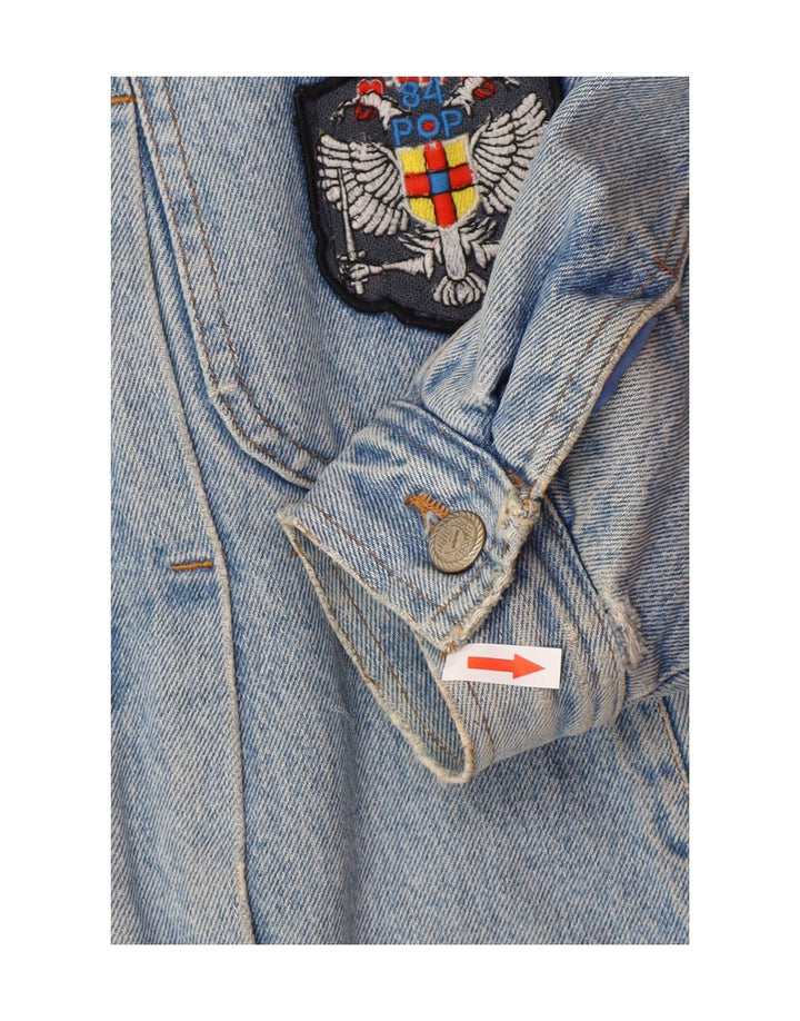 POP 84 Herre Denim Sherpa Jacket UK 38 Medium Blue