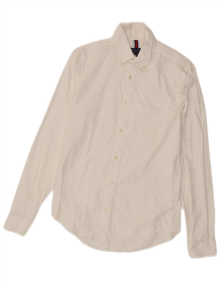 Zara Herre Slim Fit skjorte lille hvid bomuld