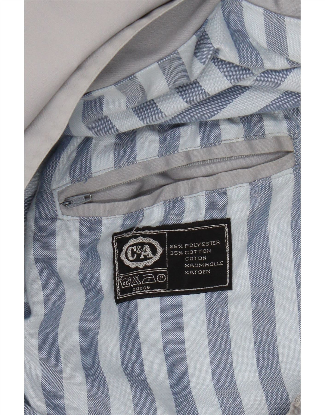 C&A Herre Utility Jacket UK 36 Small Grey Polyester