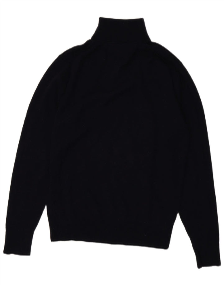 TOMMY HILFIGER Sweater med lynlås til mænd Stor marineblå lammeuld