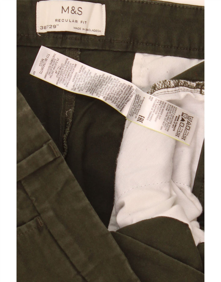 Marks & Spencer Herre Lige Regular Fit Chinobukser W38 L29 Khaki