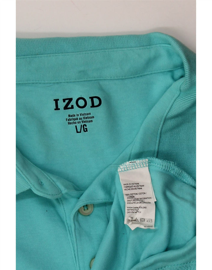 IZOD Poloskjorte til mænd Stor blå bomuld