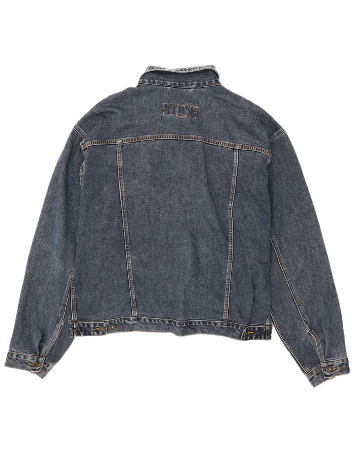 OLD NAVY Herre denimjakke UK 40 Large Navy Blue Cotton