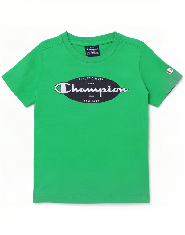 Champion Boys Grafisk T-Shirt Top 3-4 år 2XS Grøn