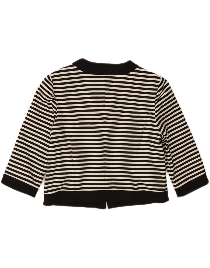 PHASE EIGHT Womens 3/4 Sleeve Bolero Jacket UK 14 Medium Black Striped