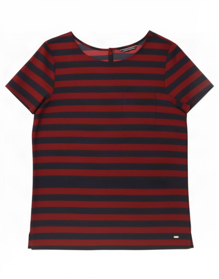 Tommy Hilfiger Damebluse Top US 8 Medium Rød Stribet Polyester