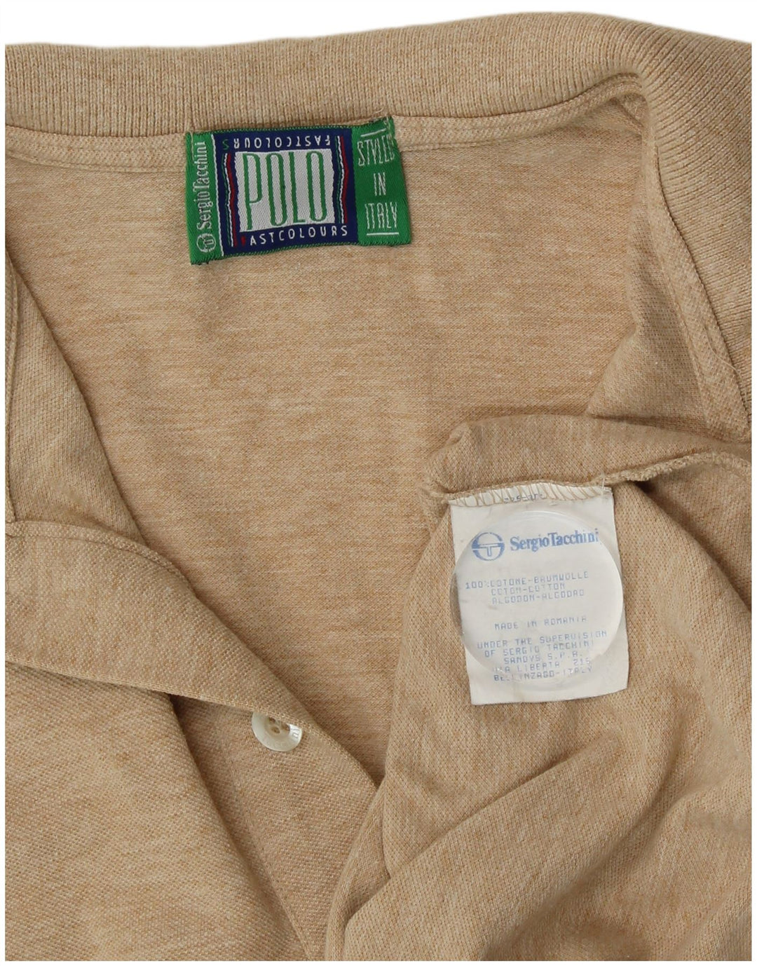 Sergio Tacchini Poloskjorte til mænd Medium Beige Flecked Bomuld