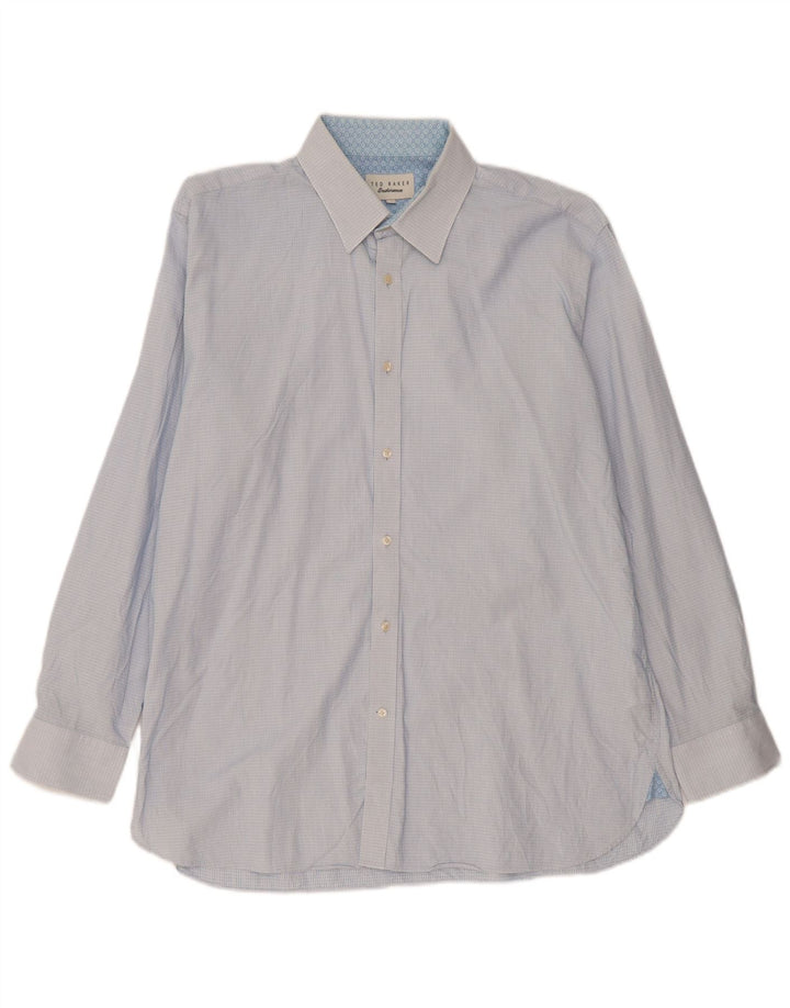 Ted Baker Herreskjorte str. 17 1/2 XL Blå plettet bomuld