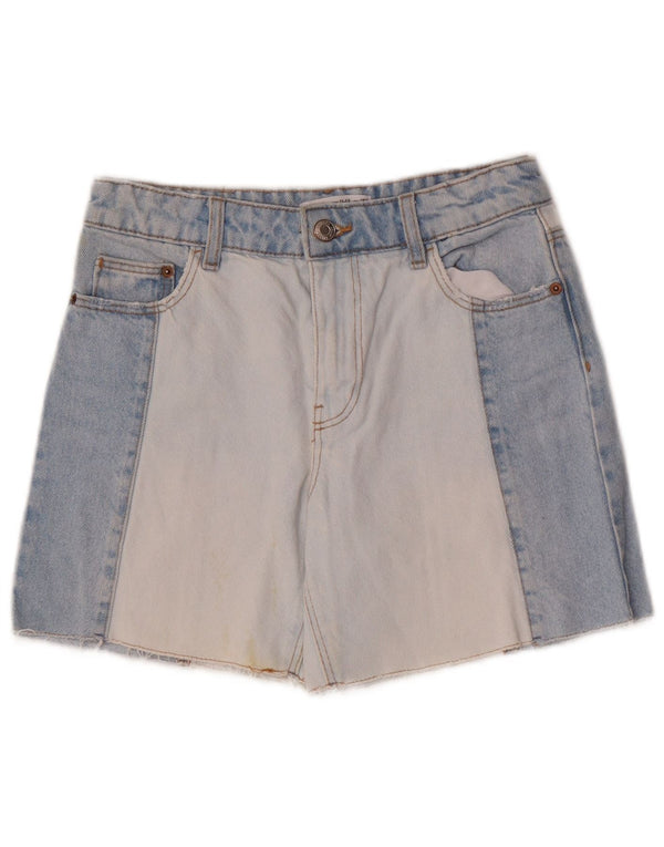 Zara piger denim shorts 11-12 år W26 Blå Colourblock Bomuld