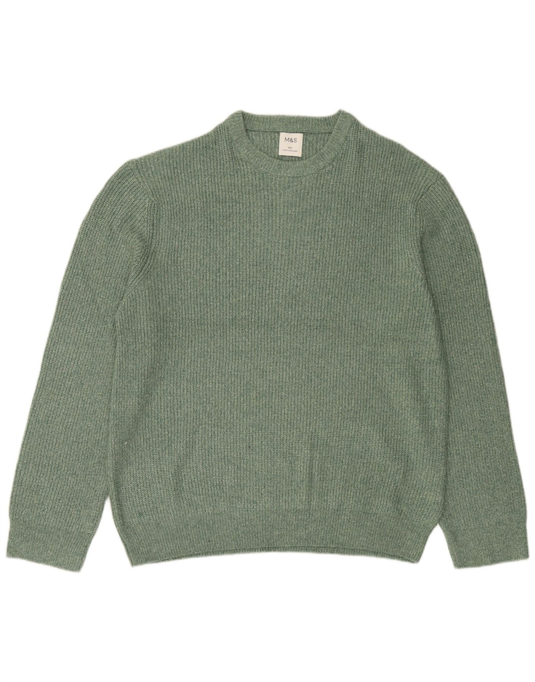 Marks & Spencer Herre sweater med rund hals 2XL Grøn polyamid