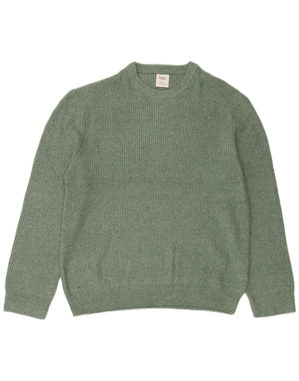 Marks & Spencer Mens Crew Neck Jumper Sweater 2XL Green Polyamide