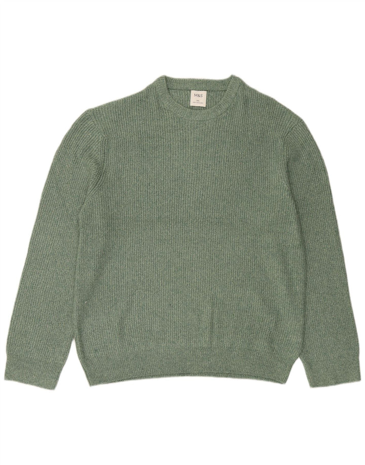 Marks & Spencer Herre sweater med rund hals 2XL Grøn polyamid