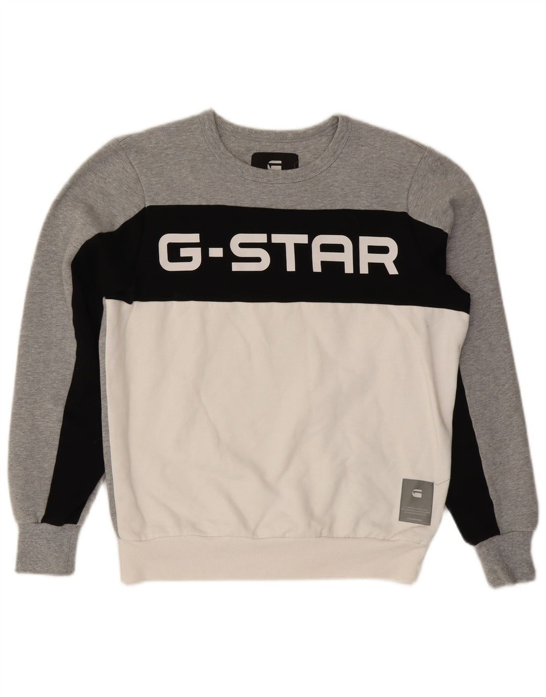 G-STAR Grafisk sweatshirt til mænd mellemgrå farveblok polyester