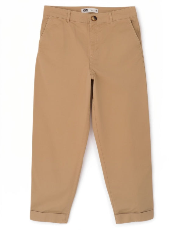 Zara Womens Tapered Chino Trousers EU 38 Small W28 L25 Beige