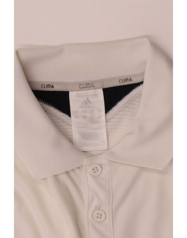 Adidas Herre Clima 365 Polo Shirt Medium White Colourblock Polyester