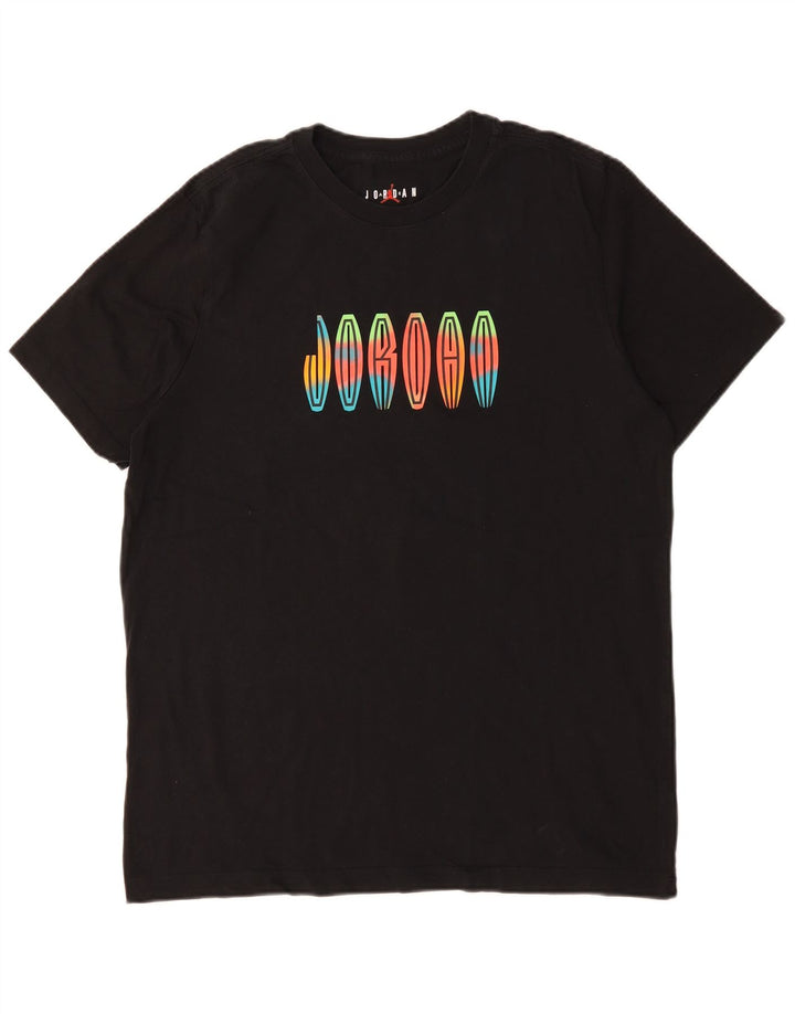 JORDAN Grafisk T-shirt top til mænd, stor sort bomuld